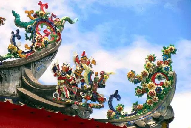 潮州嵌瓷,屋頂生花